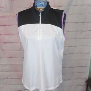 CALLAWAY women’s color block sleeveless golf polo